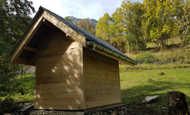  2018 Septembre - Abri de jardin potager "100% Made in Chartreuse" à St Bernard du Touvet (Isère - 38), Chambéry, STRUCTURES BOIS & Compagnie