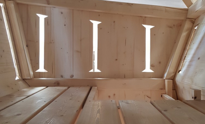  2019 Avril - Une cabane tour de donjon pour Elliott le chevalier à Aix les Bains (Savoie – 73), Chambéry, STRUCTURES BOIS & Compagnie