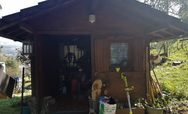  2019 Juin - Chalet de jardin bois haut de gamme à Vimines (Savoie – 73), Chambéry, STRUCTURES BOIS & Compagnie