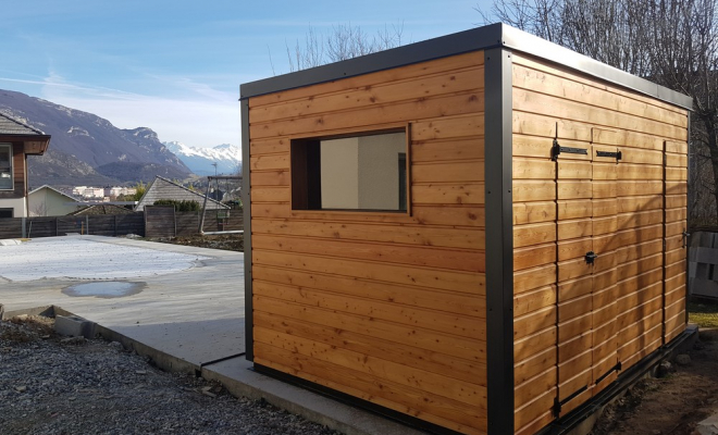  2020 Février - Abri de jardin moderne et chic à La Ravoire (Savoie – 73), Chambéry, STRUCTURES BOIS & Compagnie