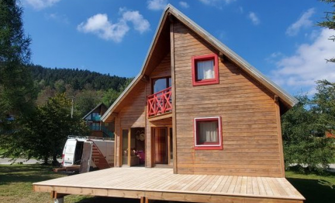  Agrandissement d'une terrasse bois Mélèze à La Féclaz - les Déserts (Savoie - 73), Chambéry, STRUCTURES BOIS & Compagnie