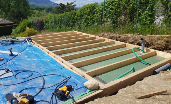  Conception et fabrication d'un studio de jardin / atelier de peinture de 20m² habillé de mélèze et zinguerie sur mesure gris anthracite en Haute Savoie à Cusy, Chambéry, STRUCTURES BOIS & Compagnie