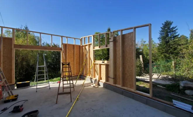  Construction d'une extension bois faisant office de garage atelier à Chambéry (Savoie - 73), Chambéry, STRUCTURES BOIS & Compagnie