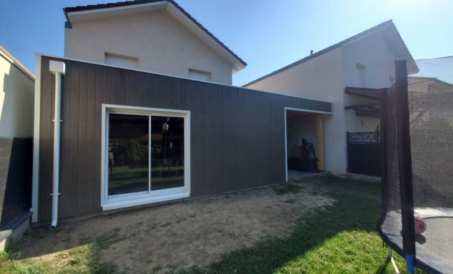  Construction d'une extension de maison de 40m² en ossature bois à Pontcharra (Isère - 38), Chambéry, STRUCTURES BOIS & Compagnie