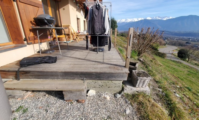  Rénovation et Agrandissement d'une terrasse en bois Mélèze sur structure en Pin Autoclave à St Pierre d'Albigny (Savoie - 73), Chambéry, STRUCTURES BOIS & Compagnie