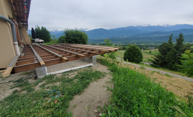  Rénovation et Agrandissement d'une terrasse en bois Mélèze sur structure en Pin Autoclave à St Pierre d'Albigny (Savoie - 73), Chambéry, STRUCTURES BOIS & Compagnie