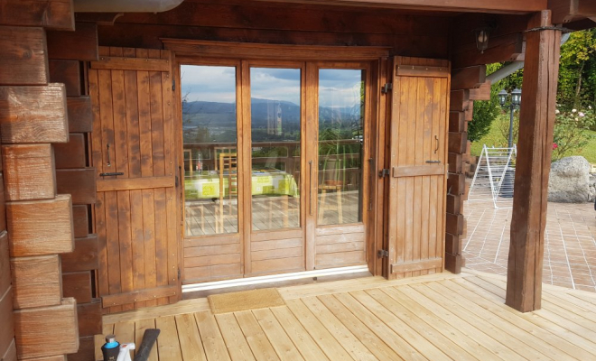  Rénovation / Agrandissement d'une terrasse sur poteaux en mélèze près de Rumilly en Haute Savoie, Chambéry, STRUCTURES BOIS & Compagnie