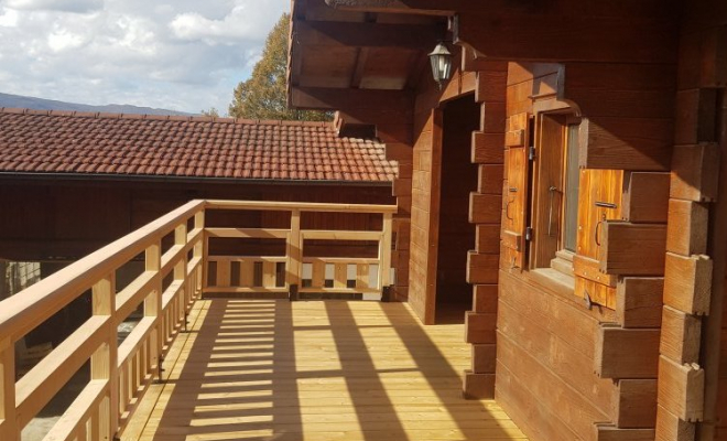  Rénovation / Agrandissement d'une terrasse sur poteaux en mélèze près de Rumilly en Haute Savoie, Chambéry, STRUCTURES BOIS & Compagnie