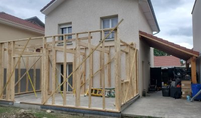 Construction d'une extension de maison de 40m² en ossature bois à Pontcharra (Isère - 38)